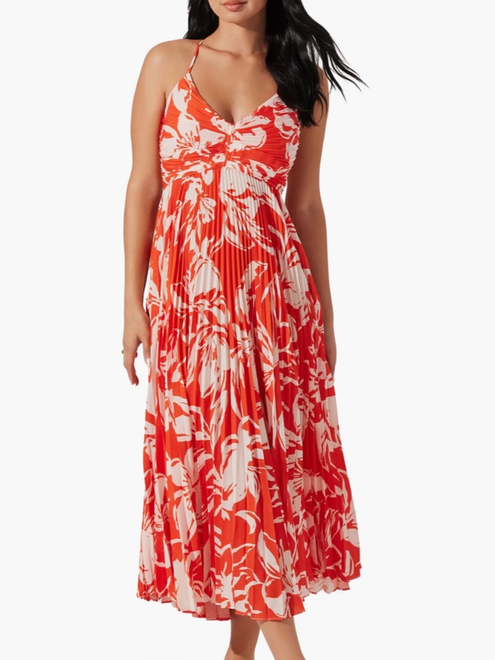 ASTR Blythe Pleated Maxi Dress
